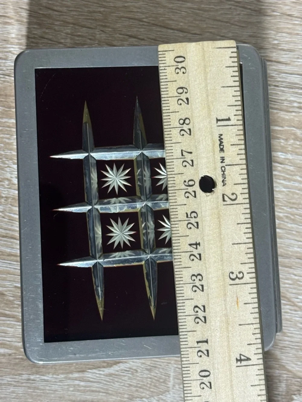 Vintage German Glass Jewelry Box Starburst Lid Trinket Box